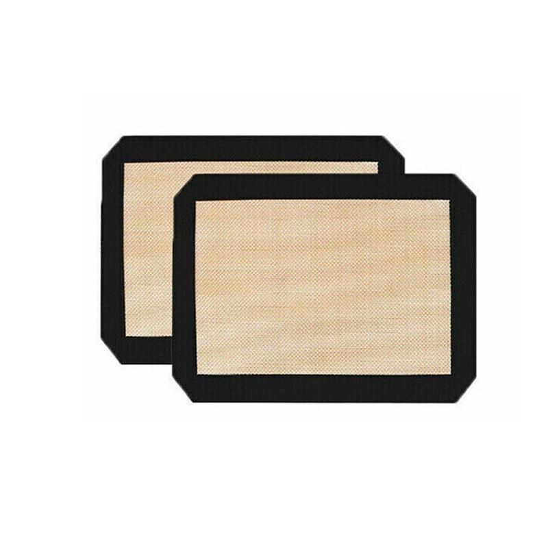 Silicone Baking Mat Non Stick Reusable Sheet for Pastry Dough Cookie Oven Bakeware - Black 2PCS(2*60X40CM)