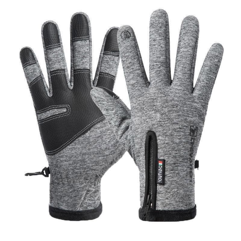 Winter Gloves Thermal Touch Screen Thermal Windproof Warm Grey - L