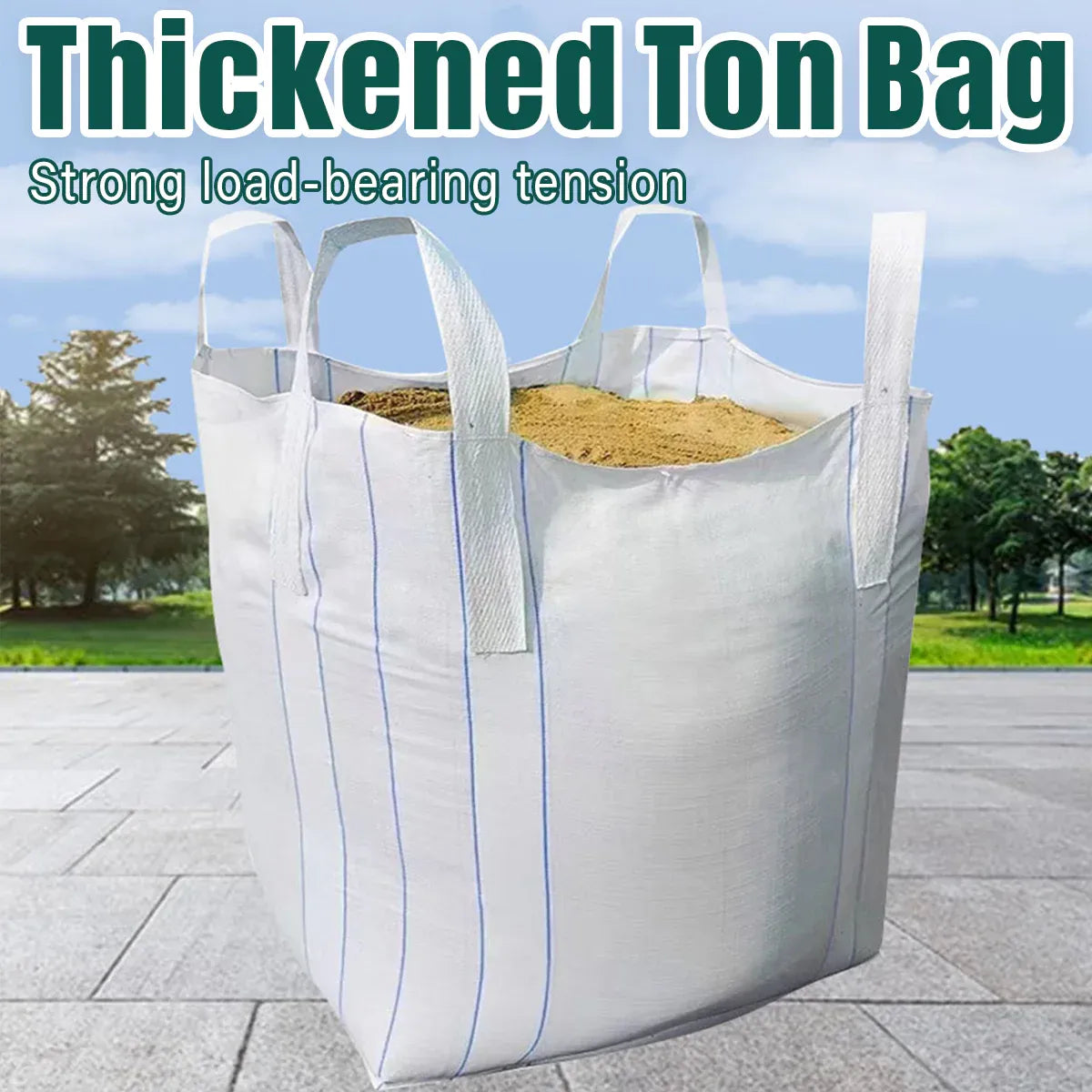 Heavy Duty Bulk Ton Bag White Thickened Woven Sack Large Lifting Storage Bag