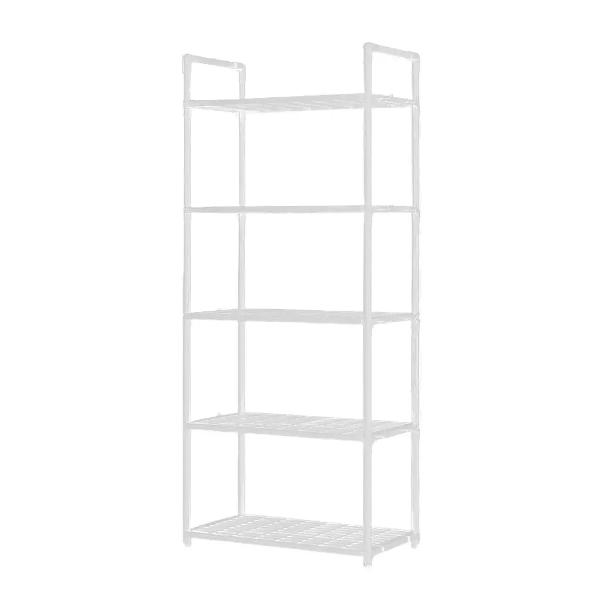 5Tiers Pot Storage Rack Pan Stand Saucepan Holder Cookware Organizer for Kitchen - White