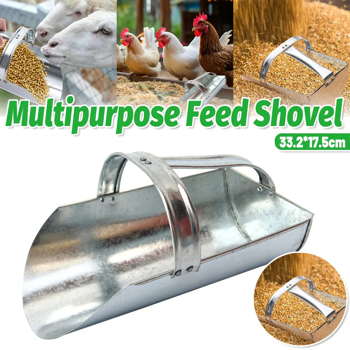 Multi Functional Iron Shovel Feed Grain Spoon Shovel Farm Tool for Agriculture