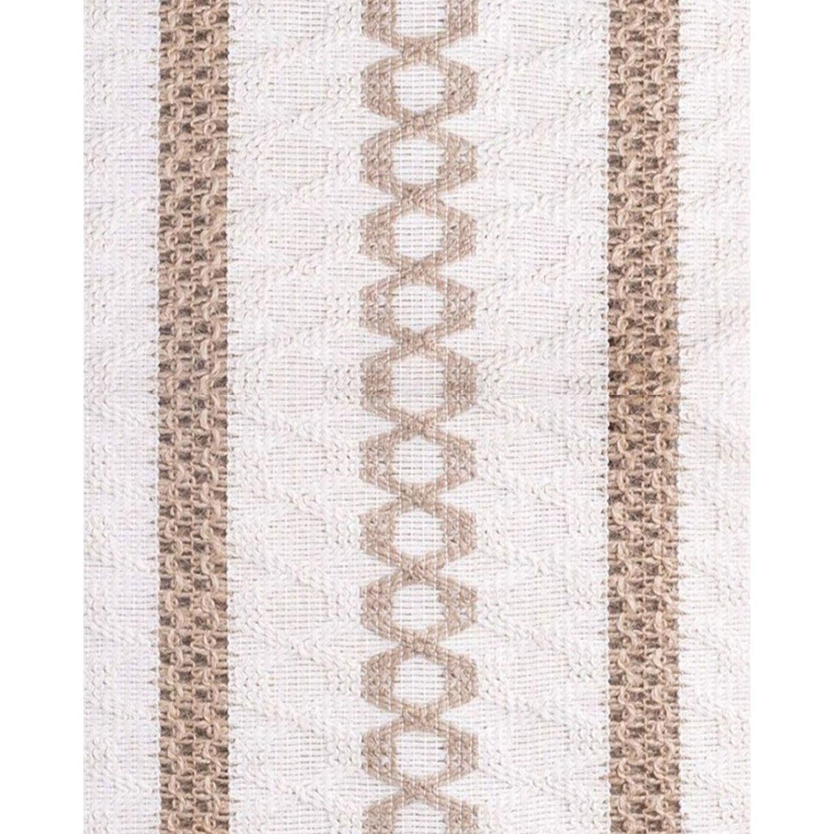 Cotton Linen Table Runner with Knot Tassel Bed End Towel Long Tablecloth Mat - Beige