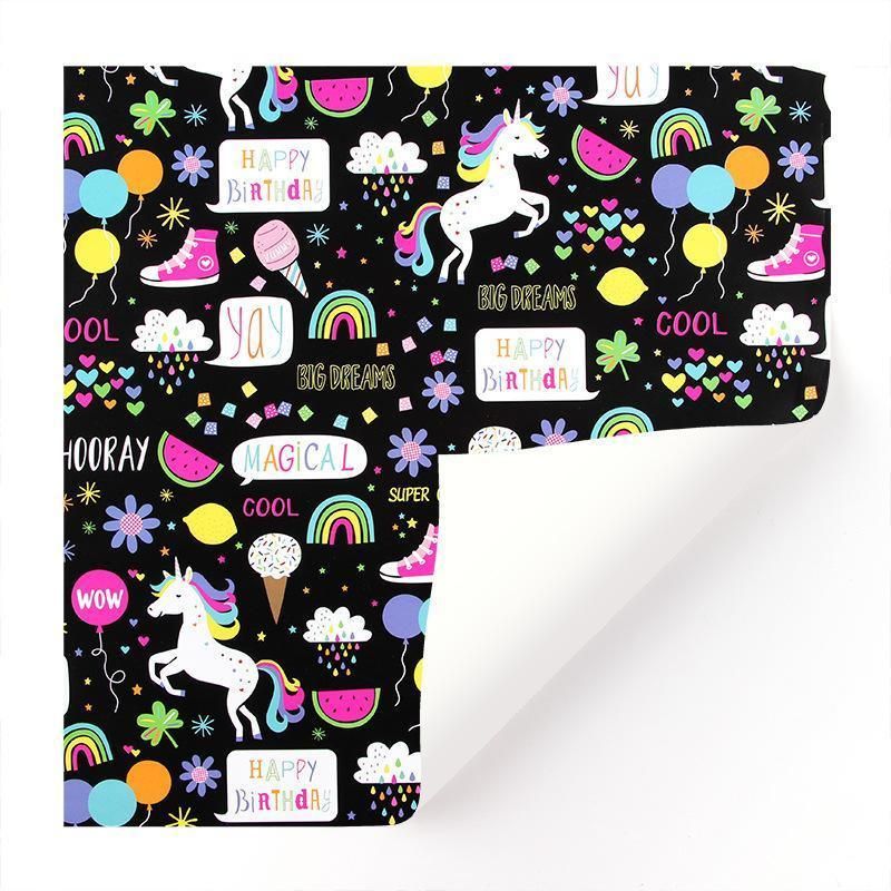 20pcs Cute Animal Cartoon Gift Wrapping Paper for Toys Bookskin and Crafts - Unicorns-20PCS