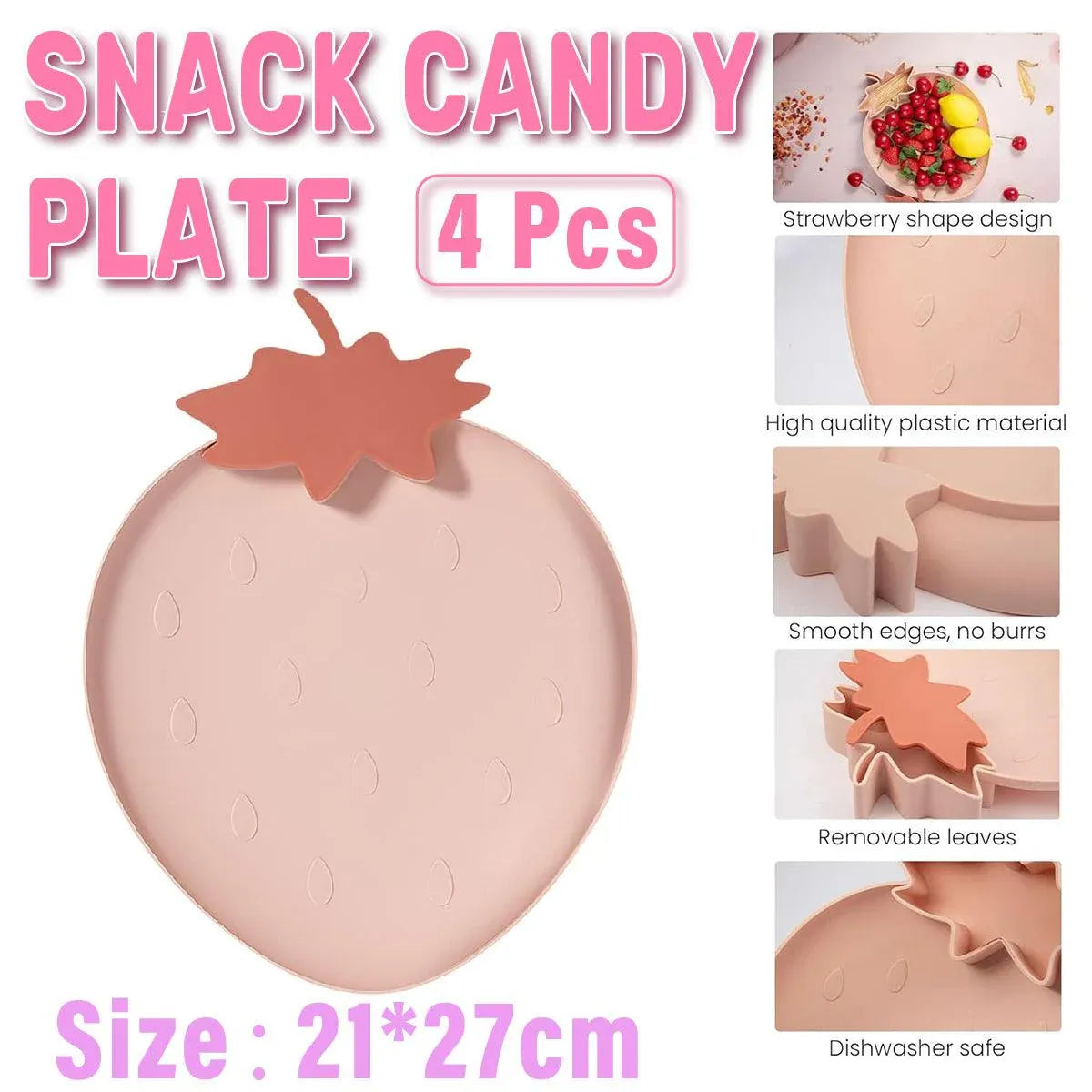 4pcs Fruit Plate Set for Home Living Room Snacks Candy Tray Decorative Use