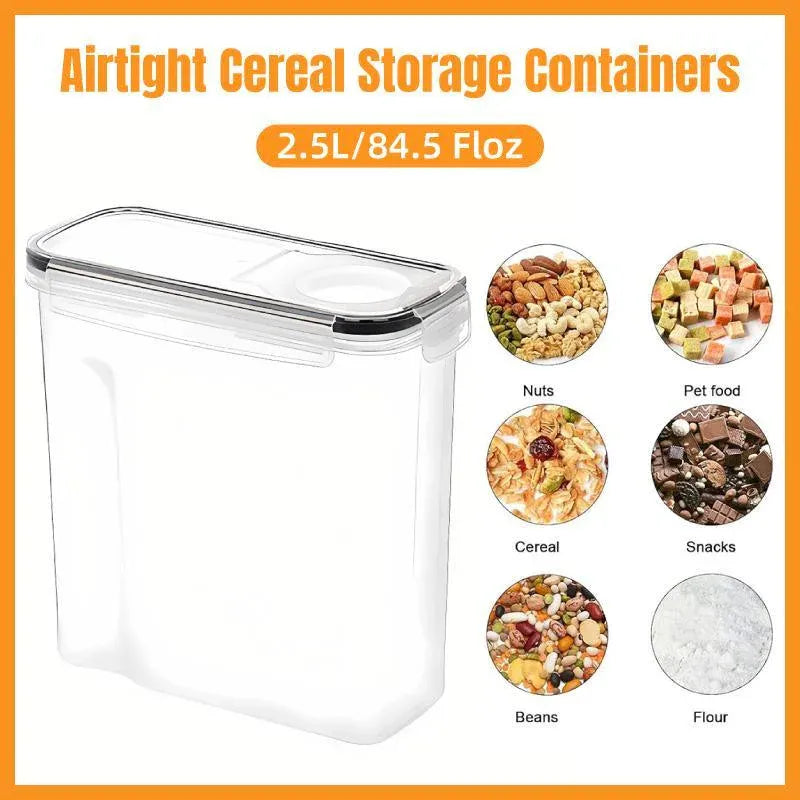 2.5L Kitchen Organizer Transparent Grocery Storage Jar for Food and Pantry Use