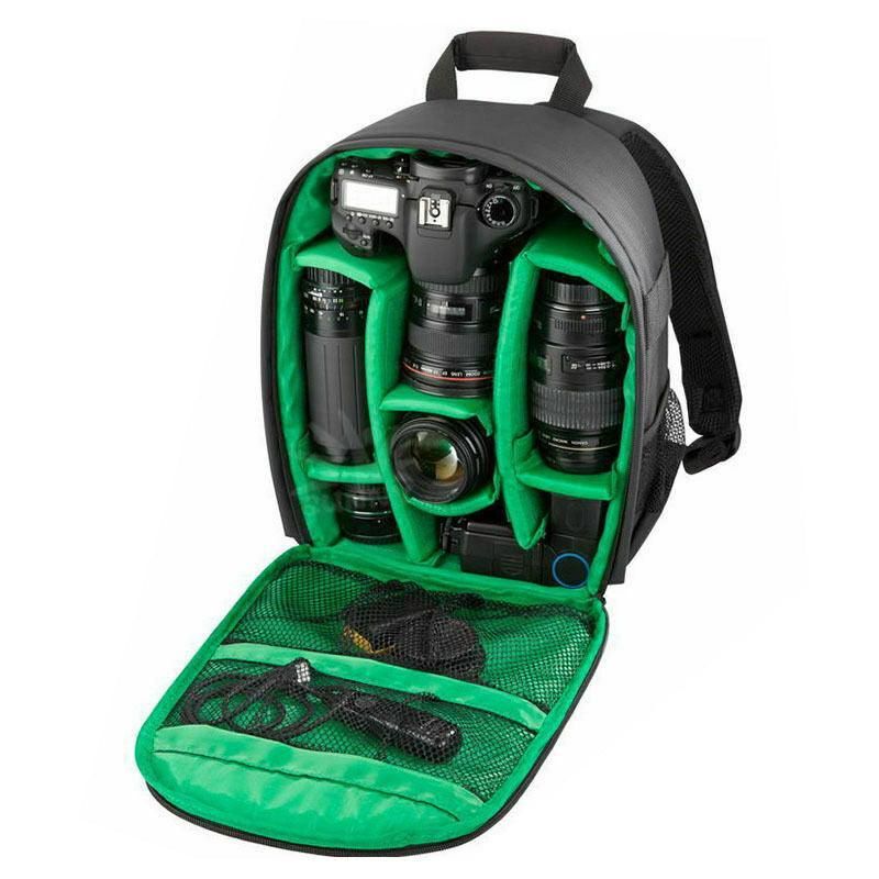 Waterproof DSLR Camera Backpack Multi Functional Rucksack for Canon Nikon Sony - Green