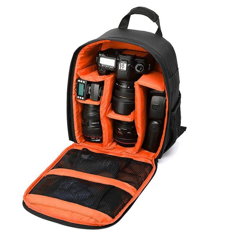 Waterproof DSLR Camera Backpack Multi Functional Rucksack for Canon Nikon Sony - Orange