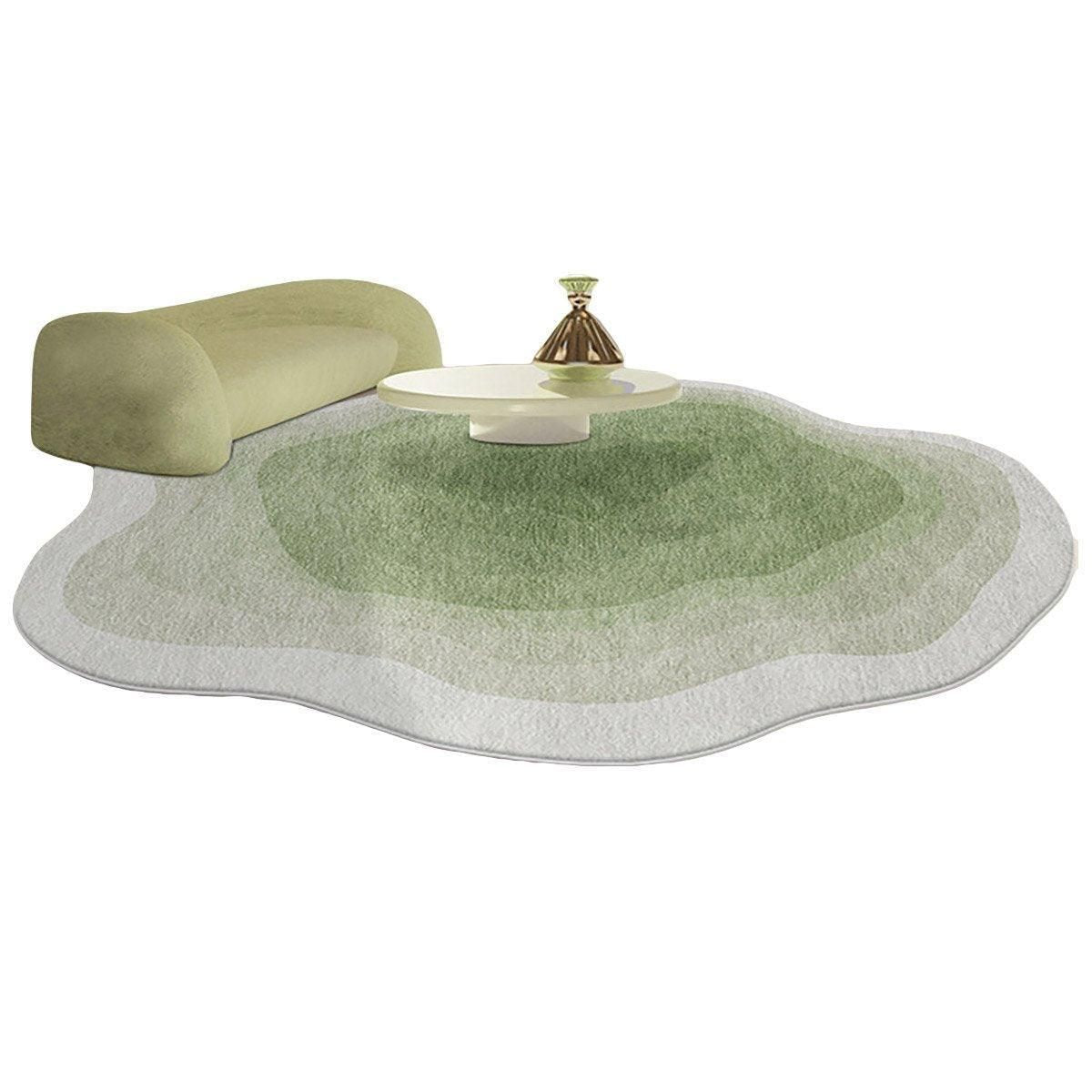 Shaped Cashmere Carpet Living Room Full Blanket Cloakroom Dressing Table - Green
