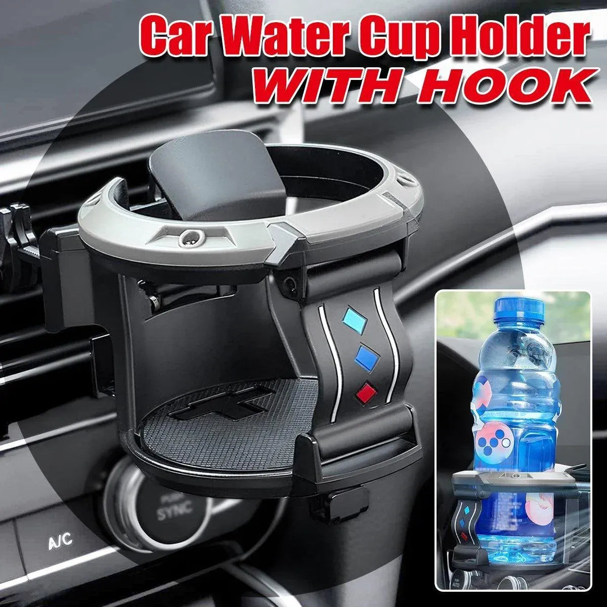 Universal Car Air Vent Cup Holder Beverage for Milk Tea Stand with Hook Bracket