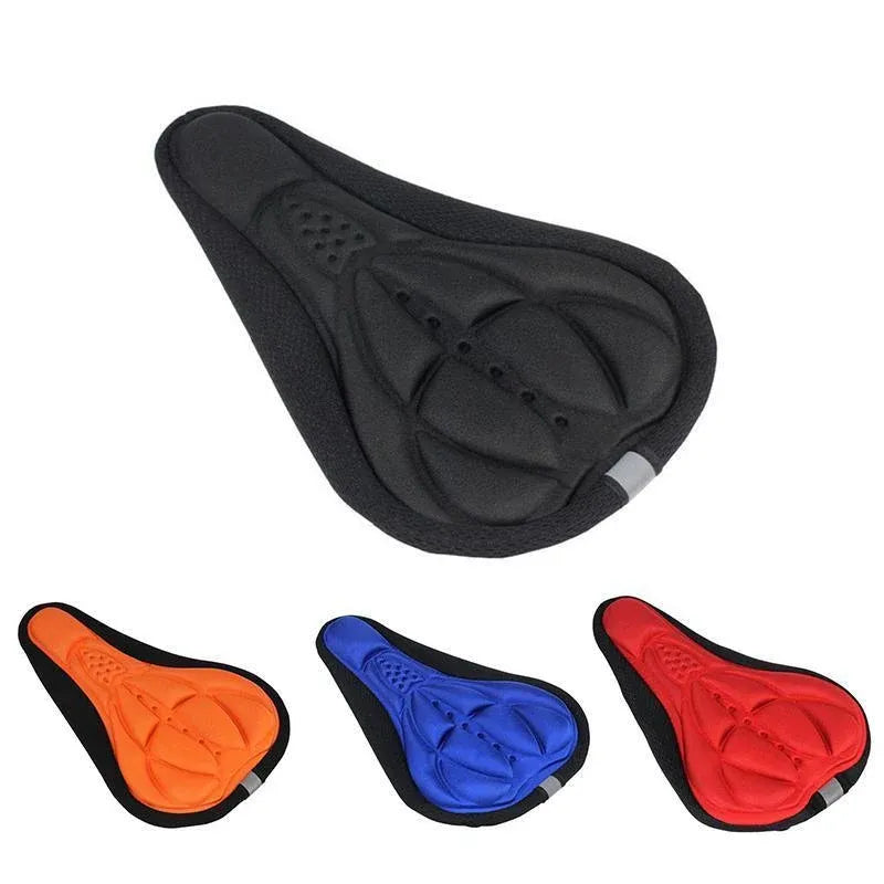 Thick Silicone Bike Seat Cover Comfort Gel Cycling Bicycle Saddle Cushion Pad - Set of 4 Colours