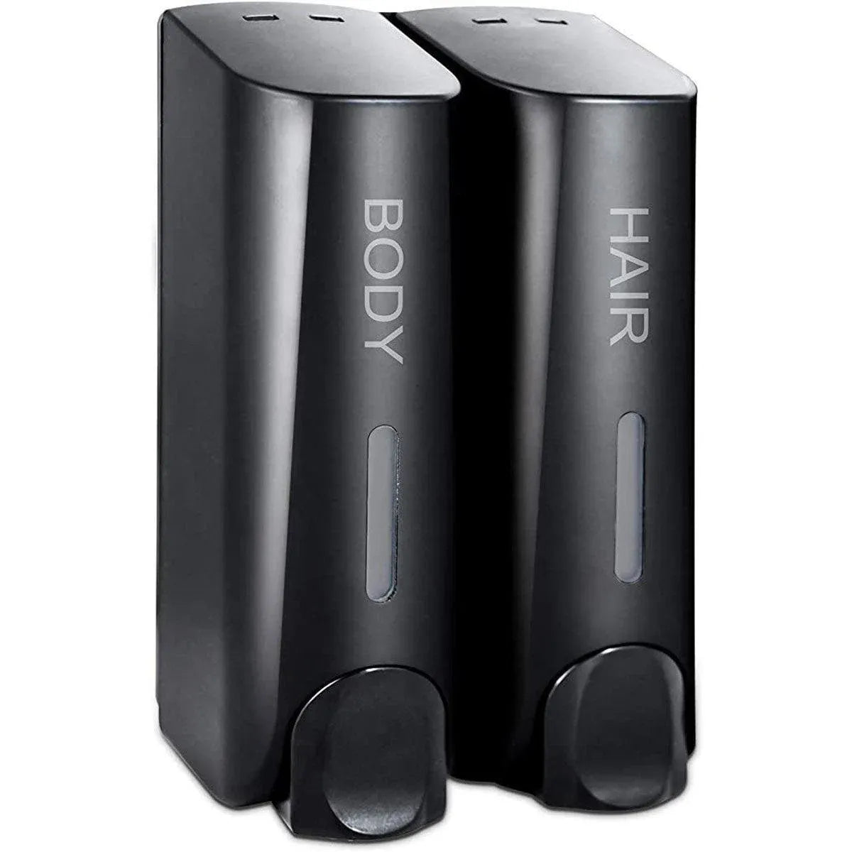 Hotel Wall Mounted Soap Dispenser Bathroom Shampoo Shower Gel Hand Soap Box - Black-Double