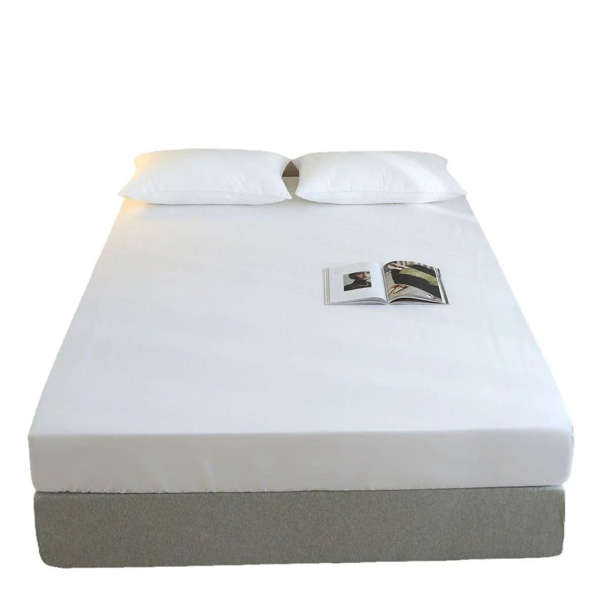 Single 96x200cm Hotel Bedding White Cotton Satin Bedspread - Cotton single jet satin-80x80s