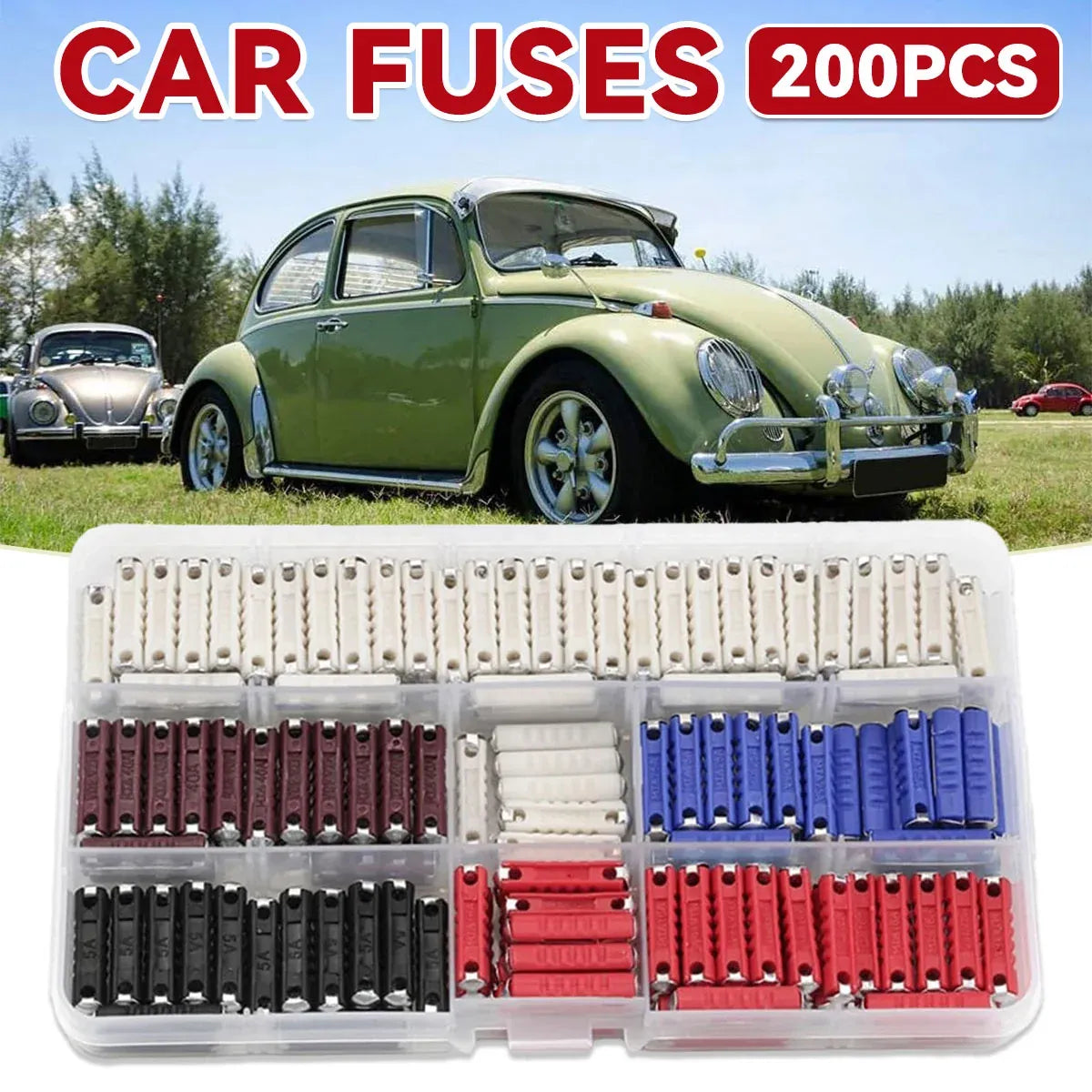 200PCS Automotive Torpedo Fuse Set Boxed for Vehicle Auto Electrical Protection