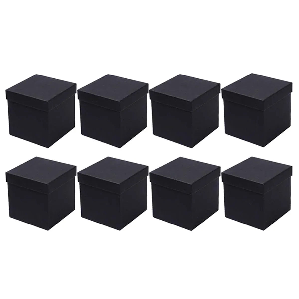 Square Gift Boxes 8pcs Empty Packaging Boxes for Favour Party Wedding Storage - Black-20x16.5cm
