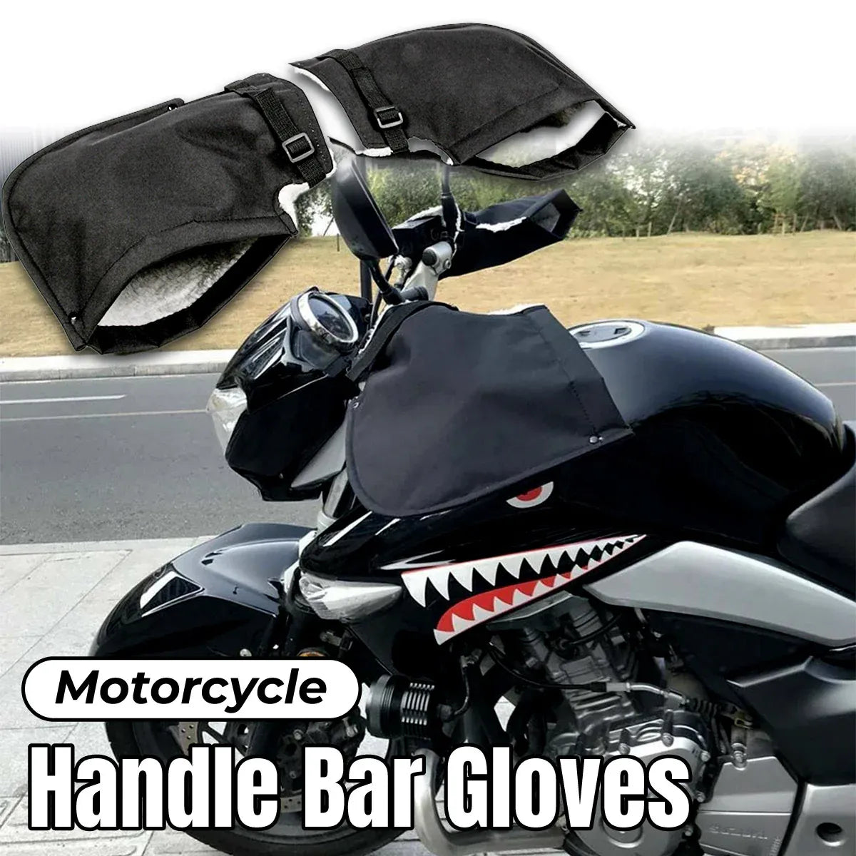 Motorcycle Handlebar Gloves Winter Windproof Riding Hand Covers Outdoor Warmer