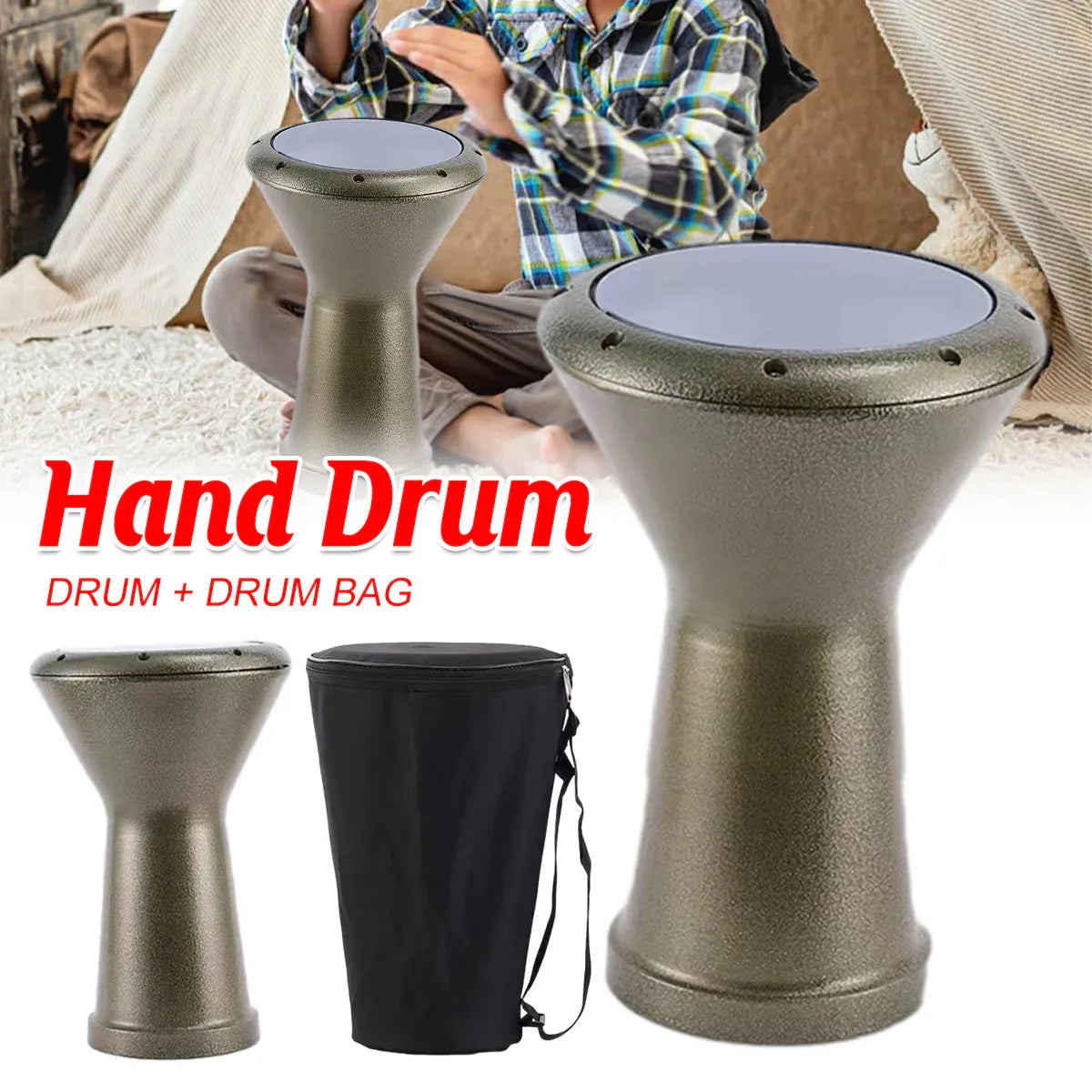 African Drum Belly Dance Hand Drum Arabic Drum Accompaniment Instrument Durable