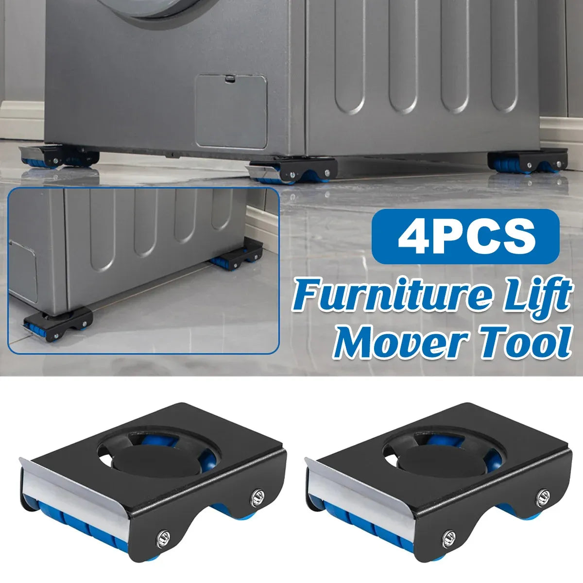 4pcs Movable Washing Machine Stand Furniture Moving Bracket Appliance Roller