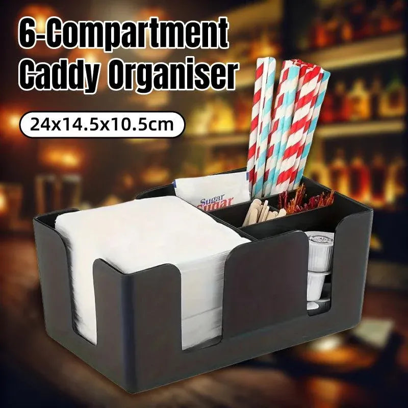 6 Compartments Multifunctional Organizer Bar Clutter Storage Organizer for Home