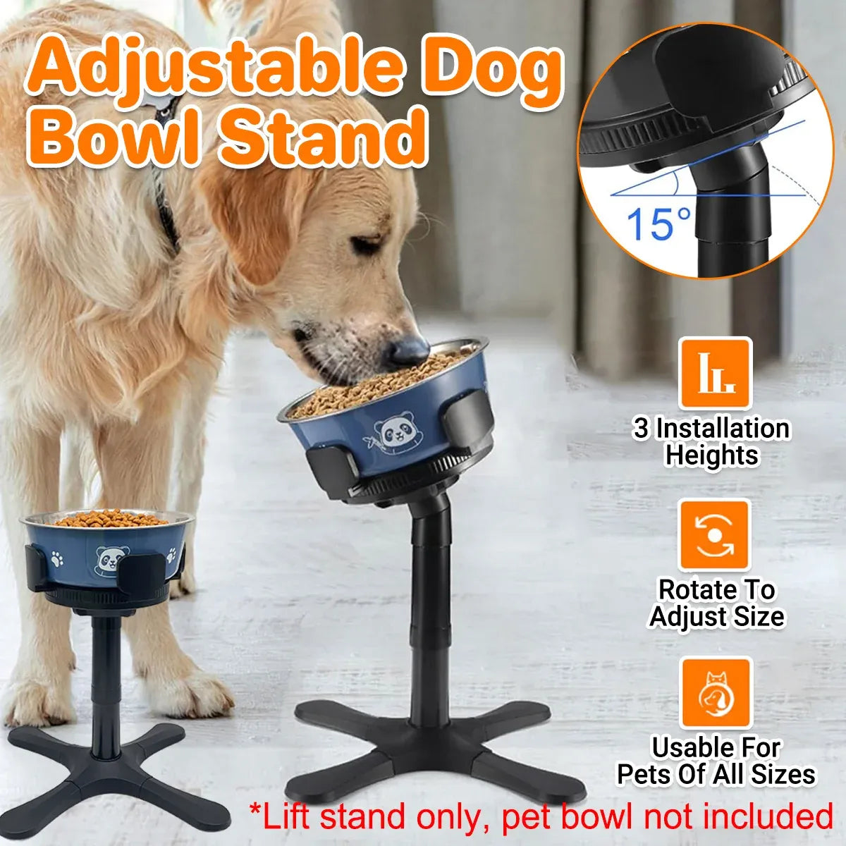 Elevated Dog Bowl Stand Raised Pet Feeder Tilted Non Slip Basin For Dogs Use