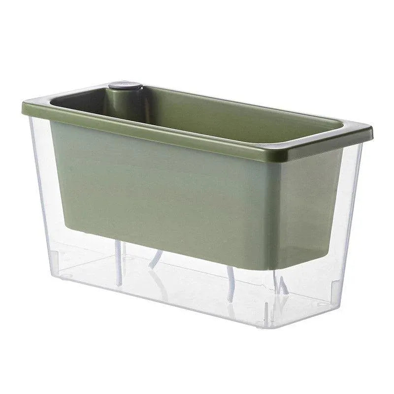 Balcony Vegetable Pot Planter Lazy Self Priming Flower Pot for Indoor Gardening - Green