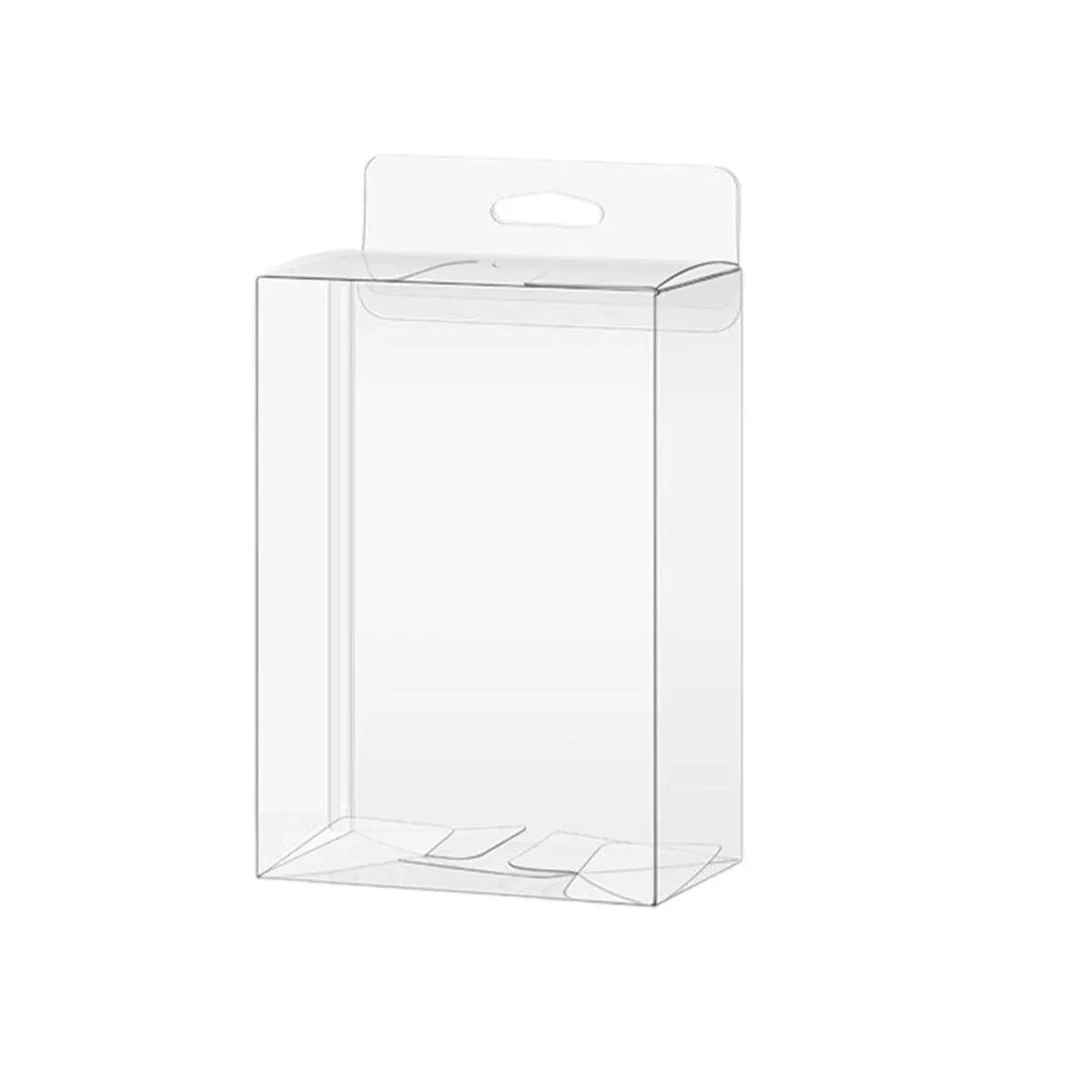 50pcs Transparent Gift Boxes with Hooks Clear Packaging Storage Containers - 9x5x12cm