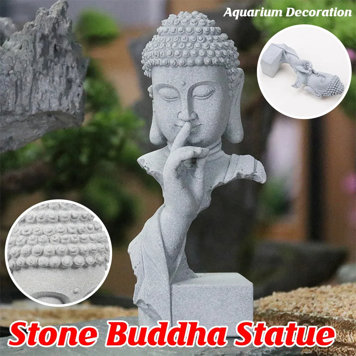 Chinese Garden Buddha Ornament Fish Tank Decoration Resin Statue Landscaping