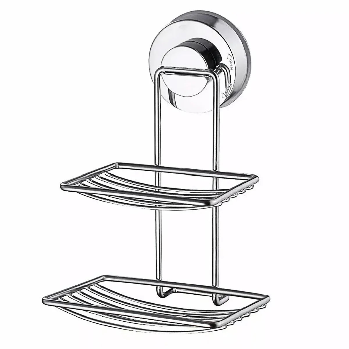 Shower Bar Holder Suction Basket Wall Mounted Stainless Steel Bathroom Soap Dish - Double Layer