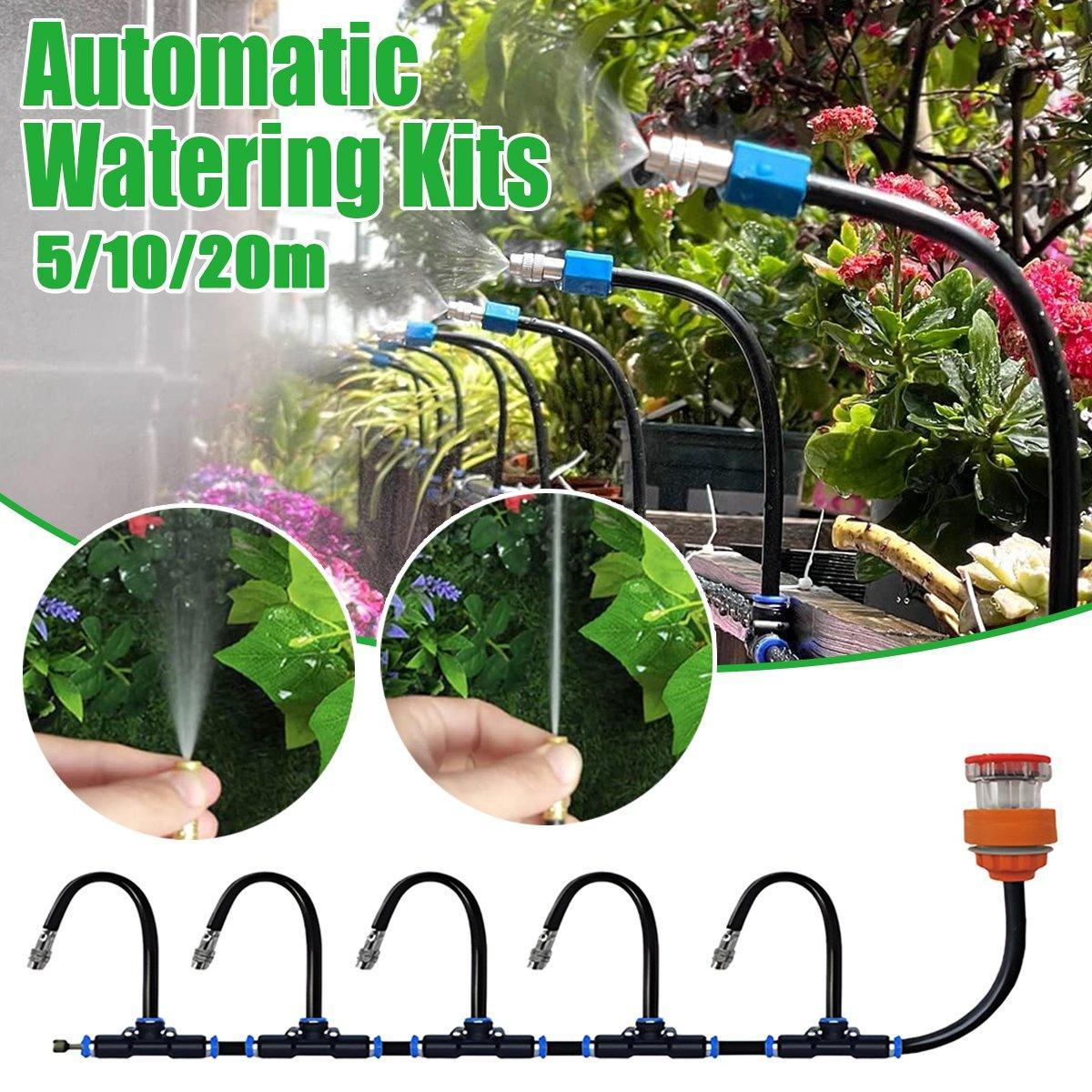 5M 10M 20M Garden Watering System Adjustable Spray Irrigation Hose Sprinkler - 10m