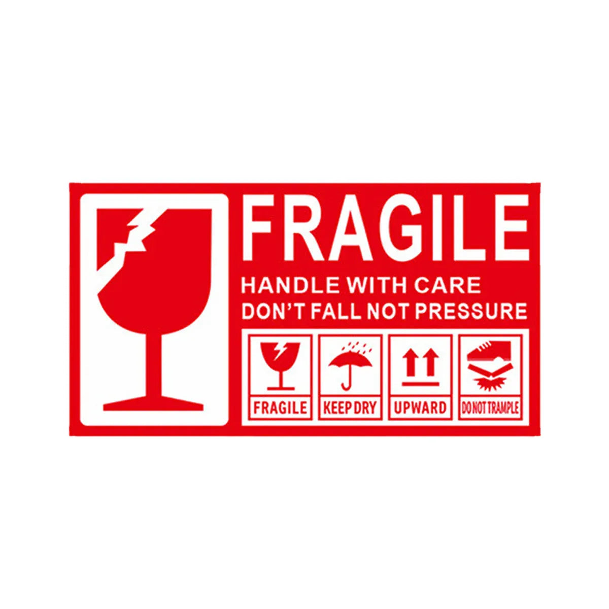 Fragile Warning Self Adhesive Sticker For Express Shipping Courier Alert Use - 9Γ5cm