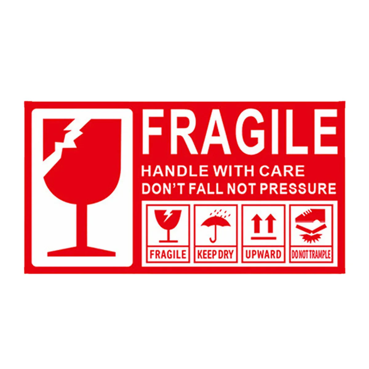 Fragile Warning Self Adhesive Sticker For Express Shipping Courier Alert Use - 15Γ9cm