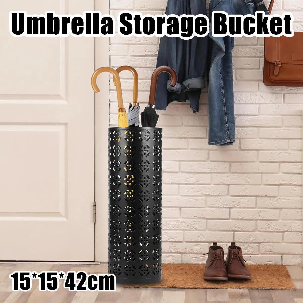 Multifunctional Metal Flower Storage Bucket Umbrella Holder Rack Home Decor