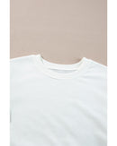 White French Terry Color Block Long Sleeve Top - L