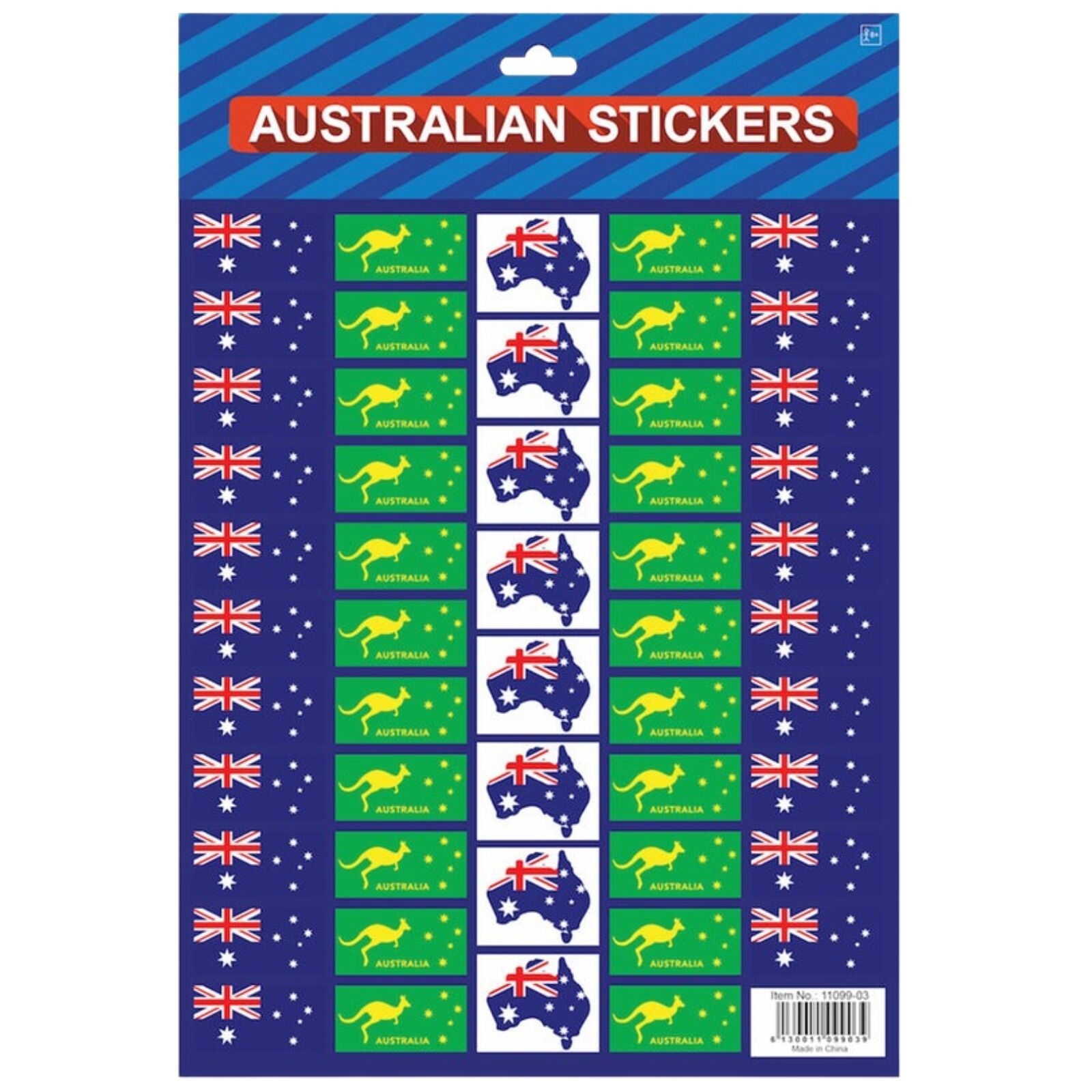 Australian Flag Stickers β A4 Sheet of Festive Stickers for Australia Day Celebrations