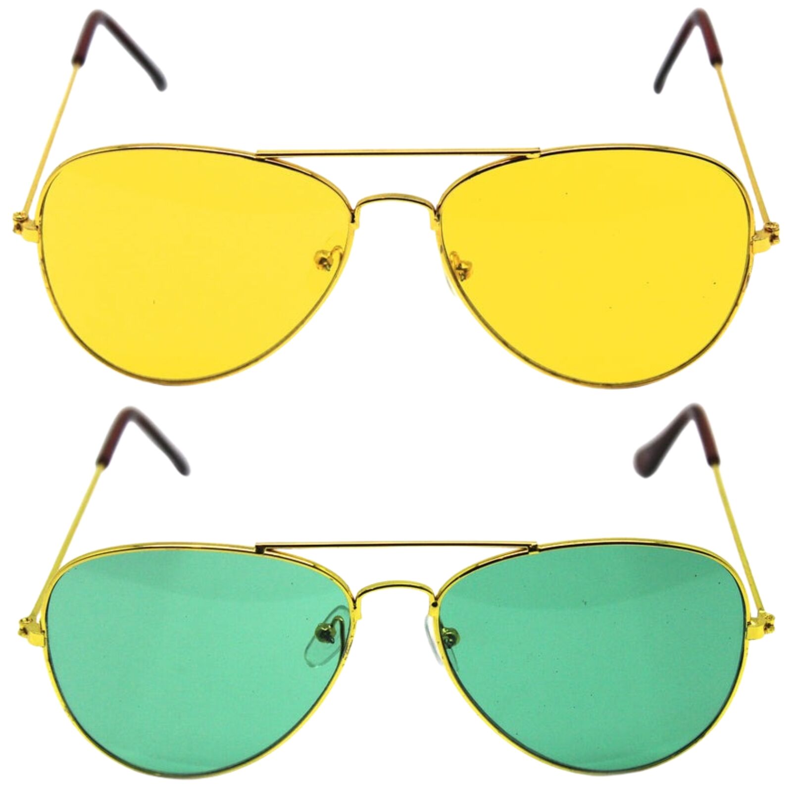 Green and Yellow Gold Aviator Party Glasses β Fun Novelty Set Australia Day