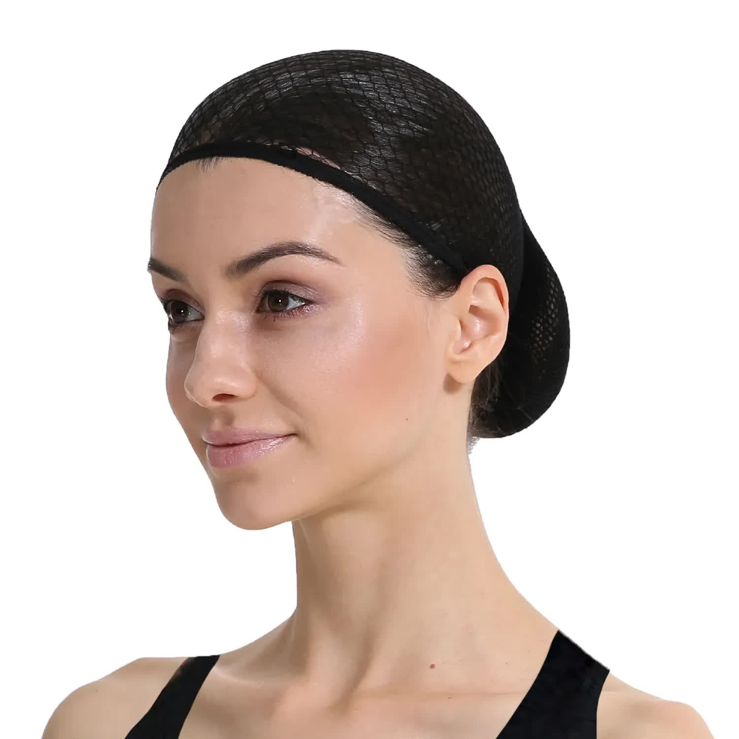 Black Open-Top Wig Cap - Breathable Mesh Hair Net for Wig Fitting & Comfort