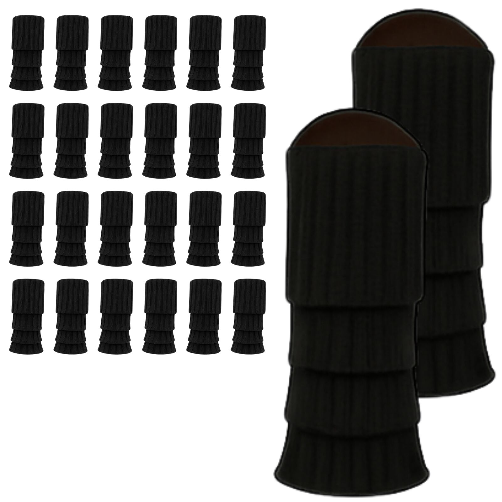 24x Womens Leg Warmers Disco Winter Knit Dance Party Crochet Legging Socks Costume - Black