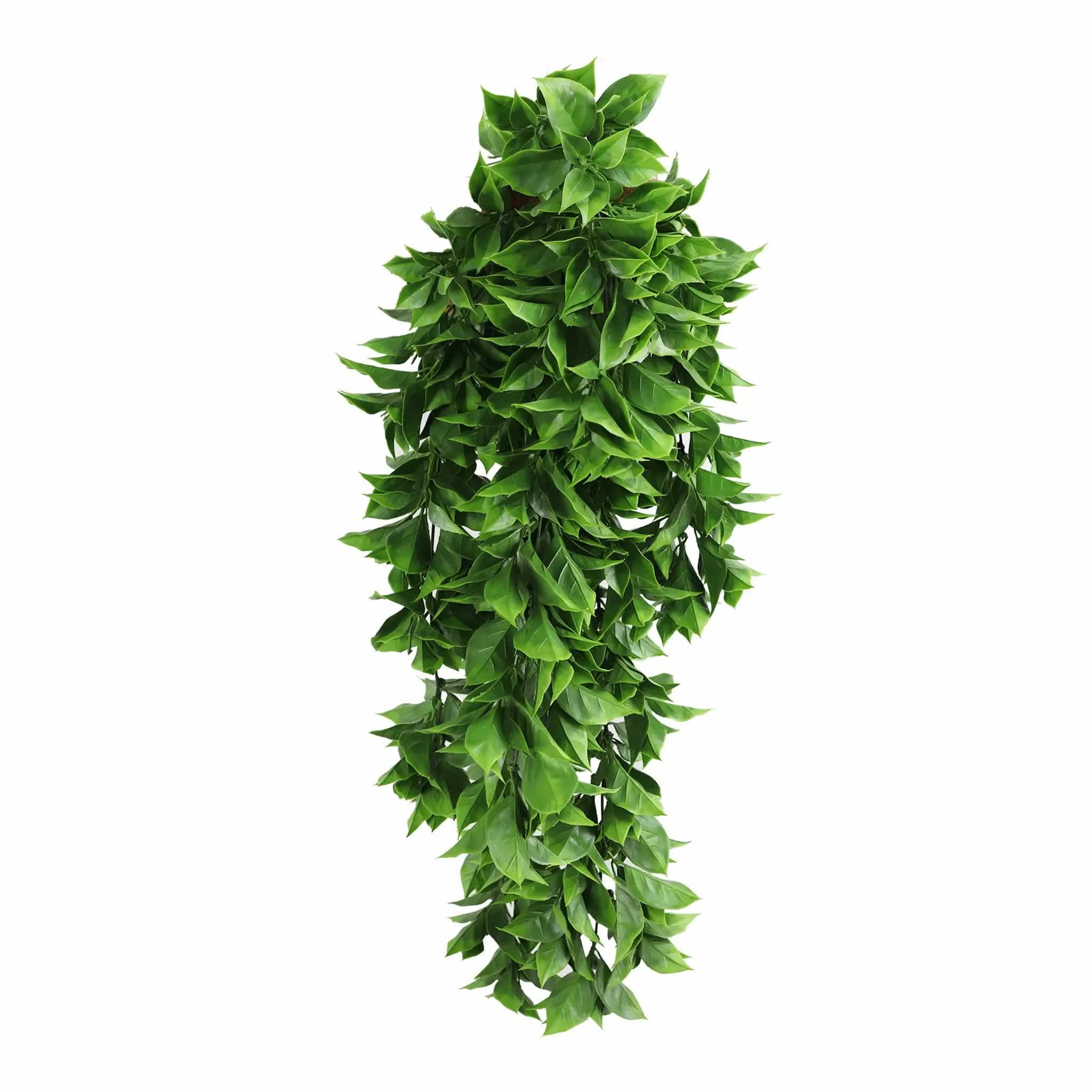Artificial Dense Hanging Flowering Pothos Bush Vivid Green UV Resistant and Fire Rated 27cm x 72cm