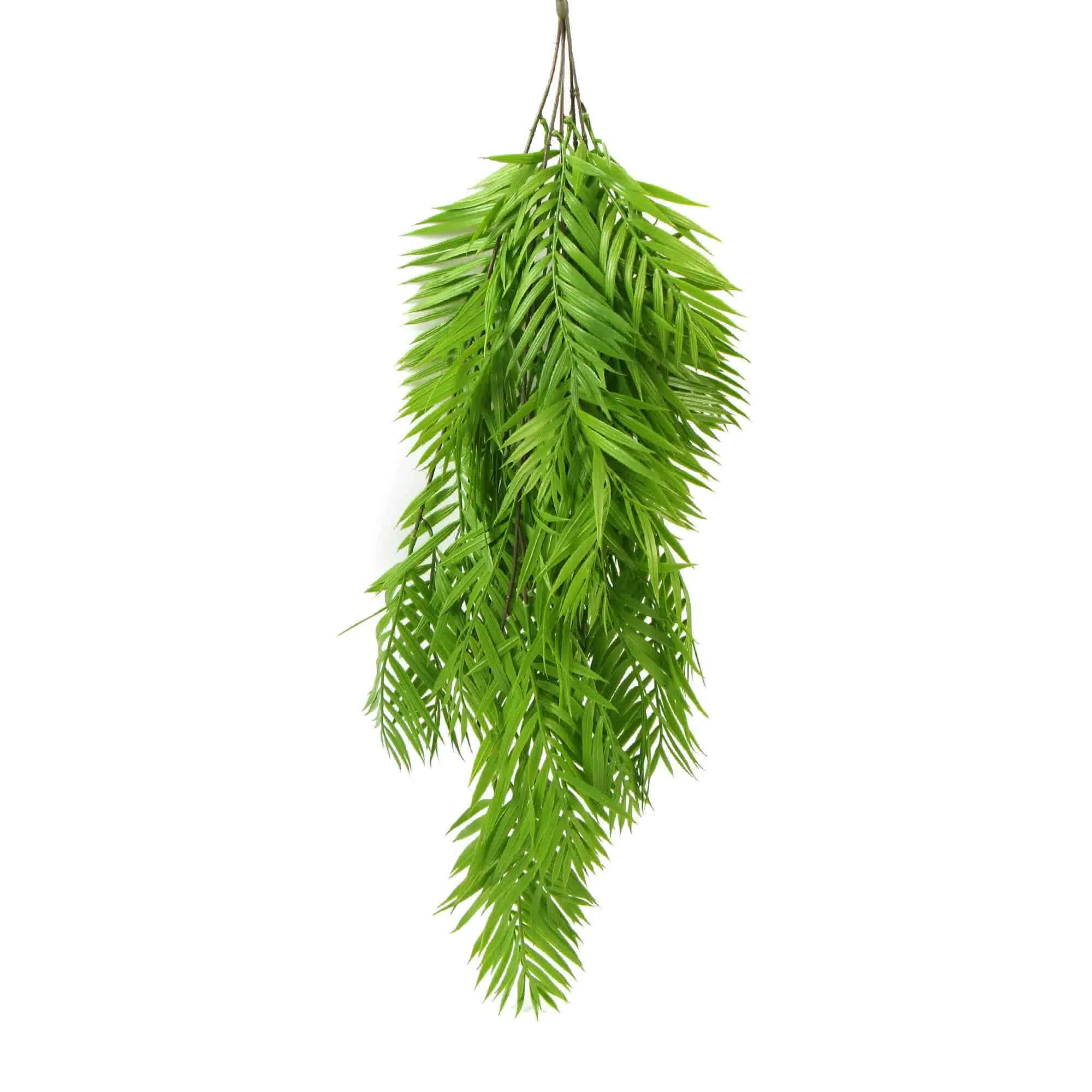 Hanging Fresh Green Bamboo Leaf Fern UV Resistant 80cm