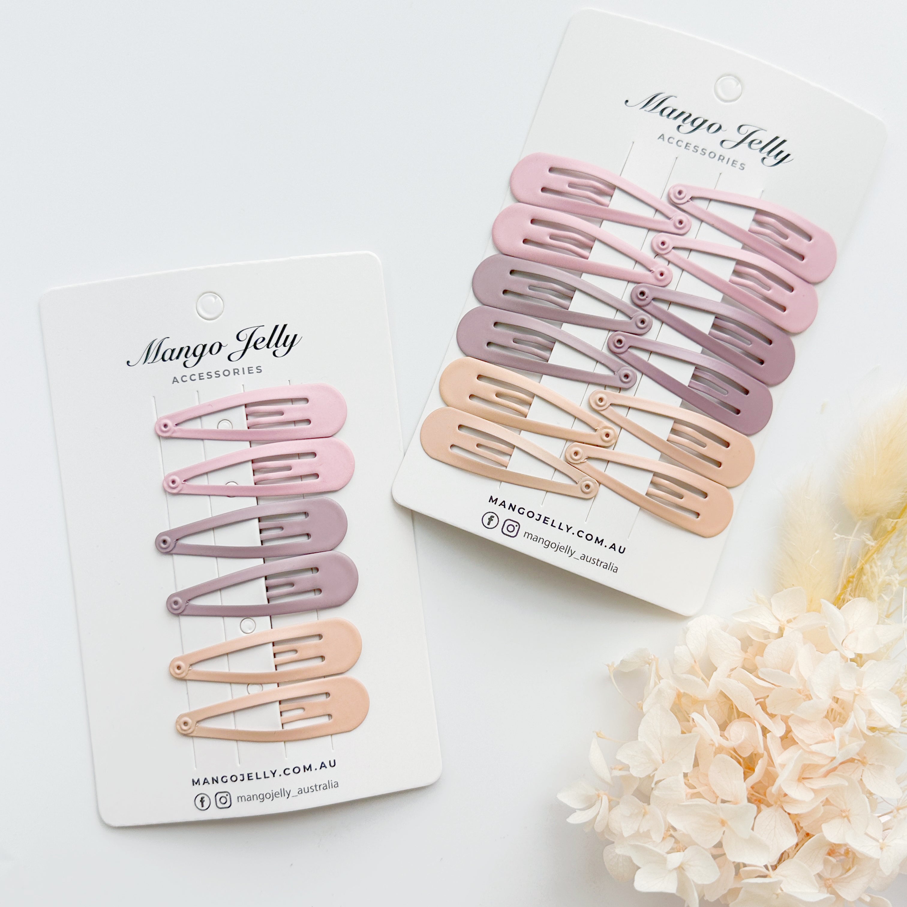 Essential Snap Hair clips - Dusty Pink - 6 Pieces