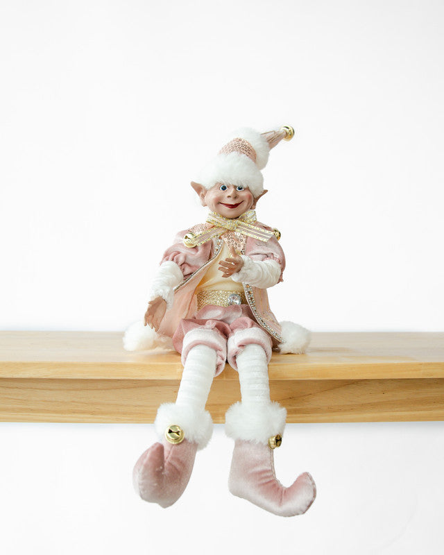 LUXURY CHRISTMAS ELF PINK GOLD 51CM
