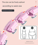 White 21 Sections Adjustable Smart Hula Hoop with Weighted Ball - Never-Fall Fitness Ring with Massage Nodes for Core Training