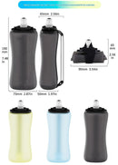Yellow Collapsible Handheld Running Flask - 350ml Lightweight Silicone Water Bottle with Bite Valve
