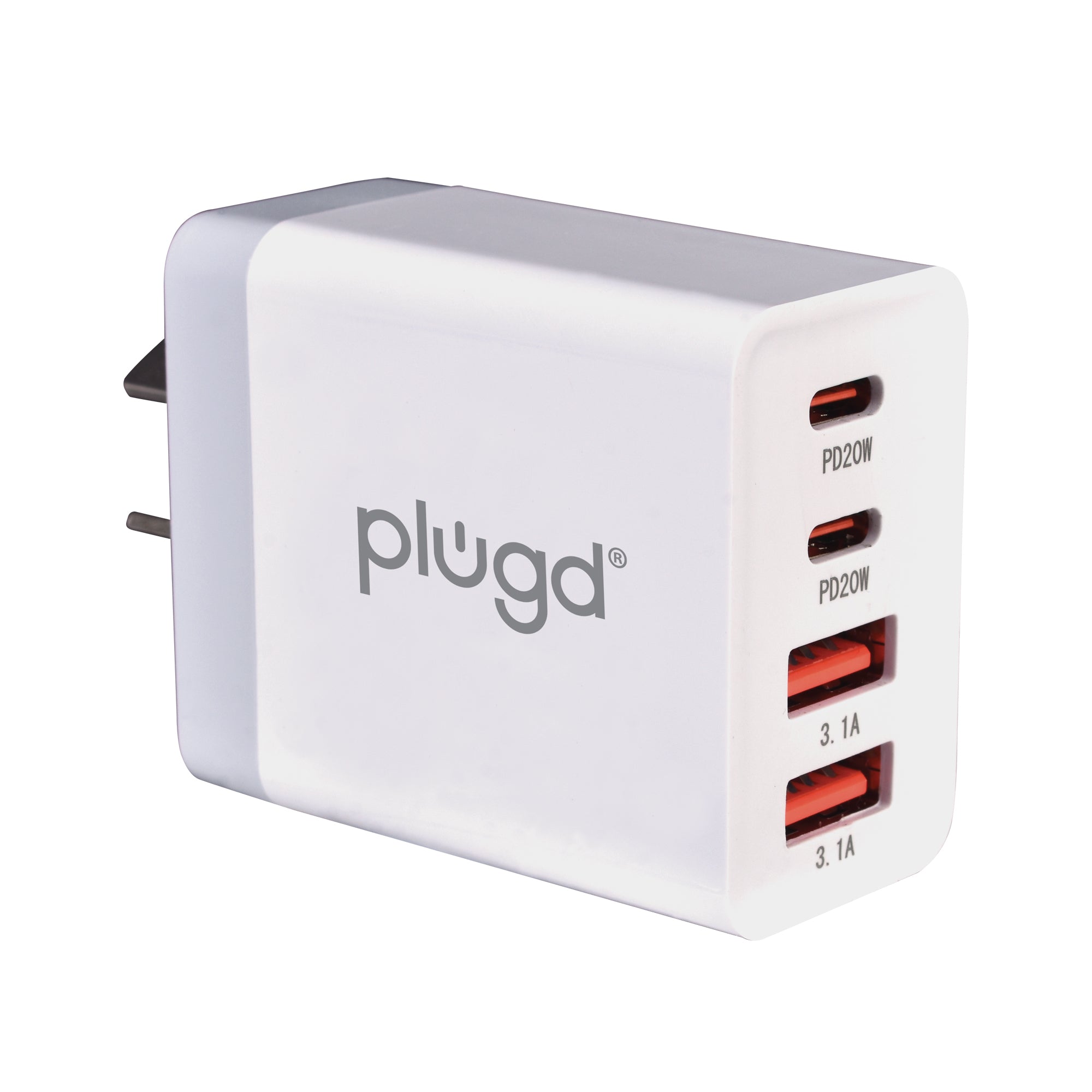 4 Port Wall Charger Usb C+Usb A