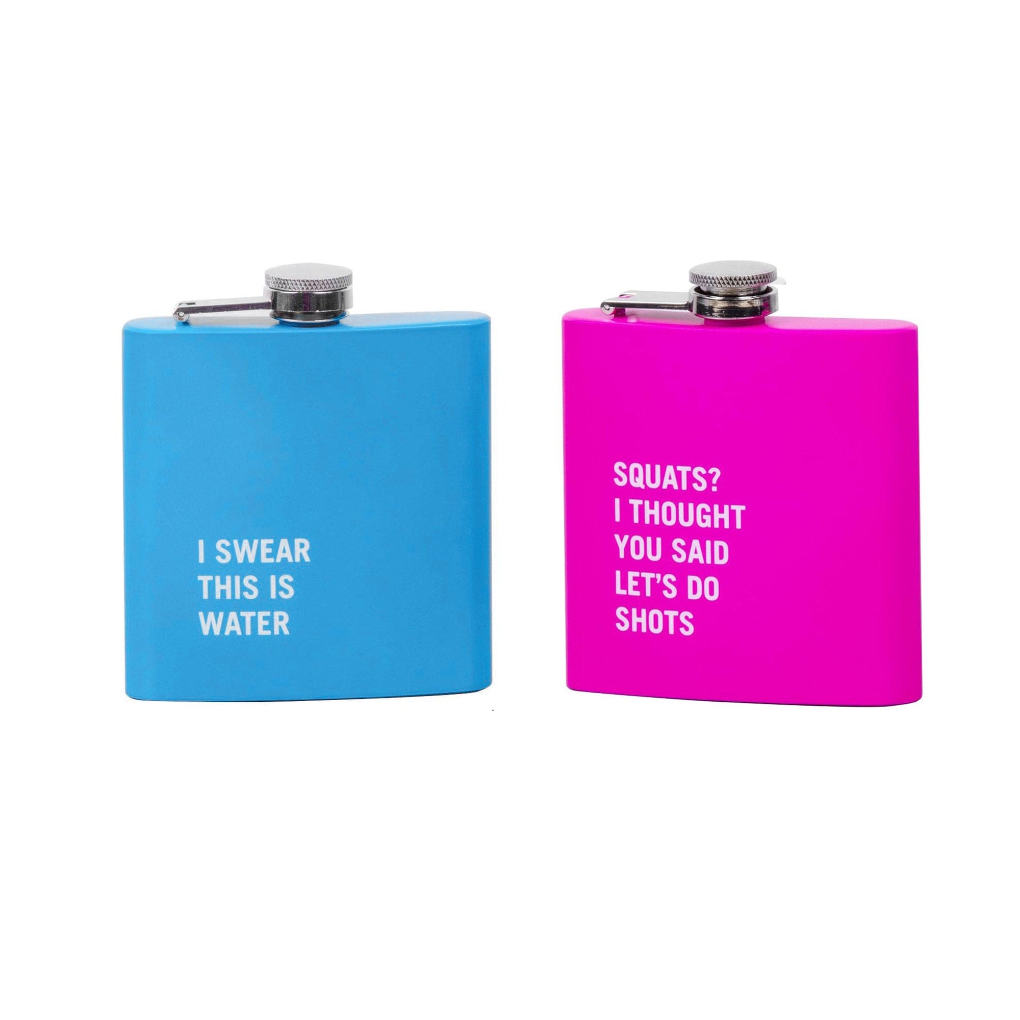 2 Pcs Stainless Steel Hip Flask (175 ml Each) – Funny Quotes, 4 Super‑Bright Colours