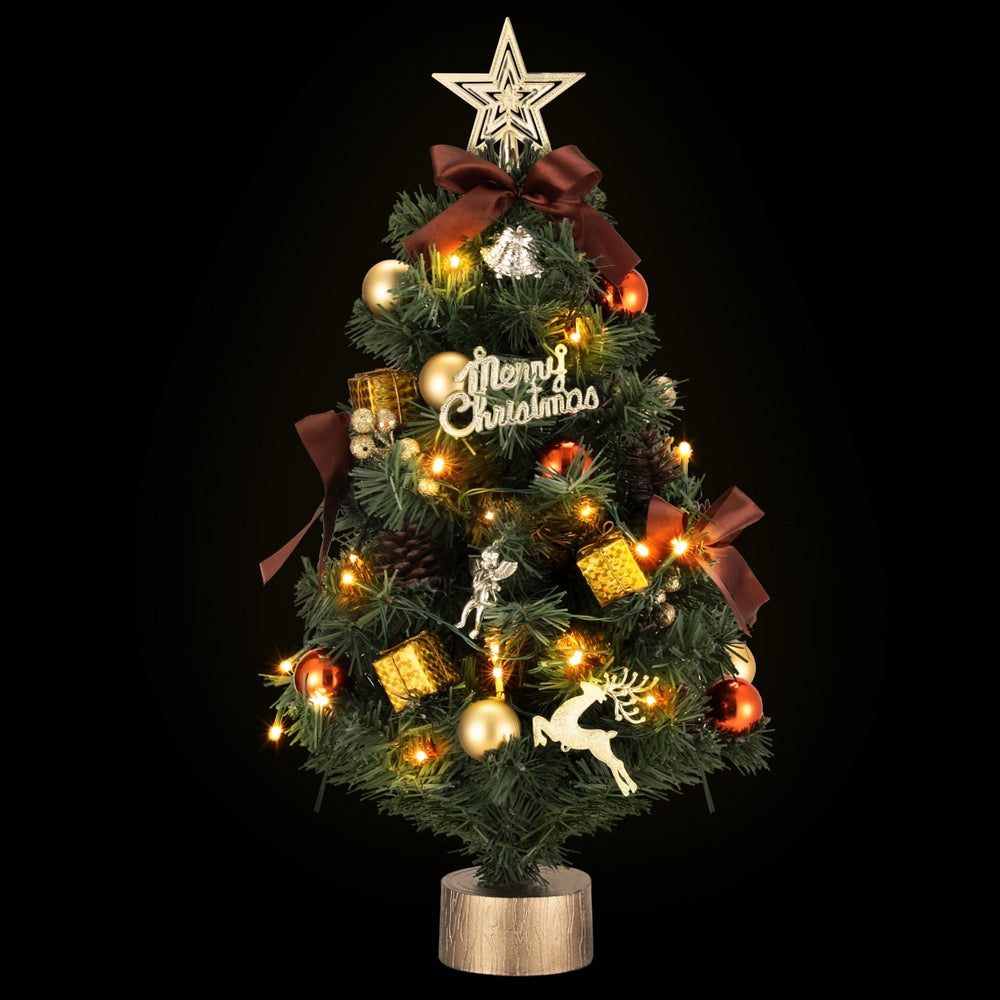 Jingle Jollys Tabletop Christmas Tree 60CM LED Xmas Tree Topper Ornaments