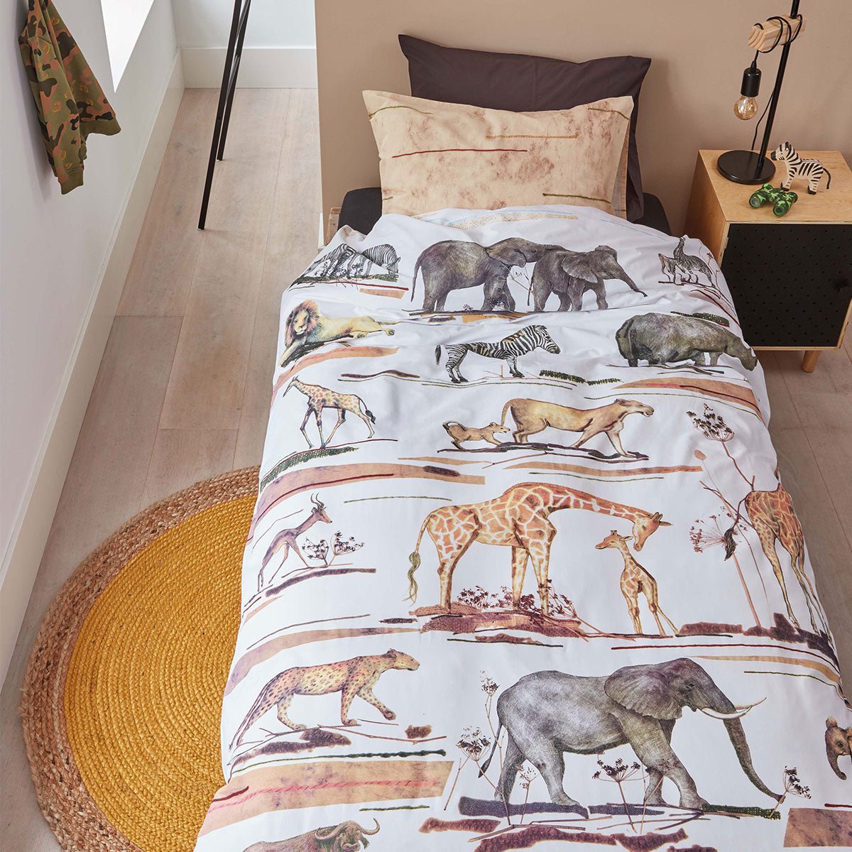 Bedding House Big Five Natural Cotton Quilt Cover Set Single - NuSea