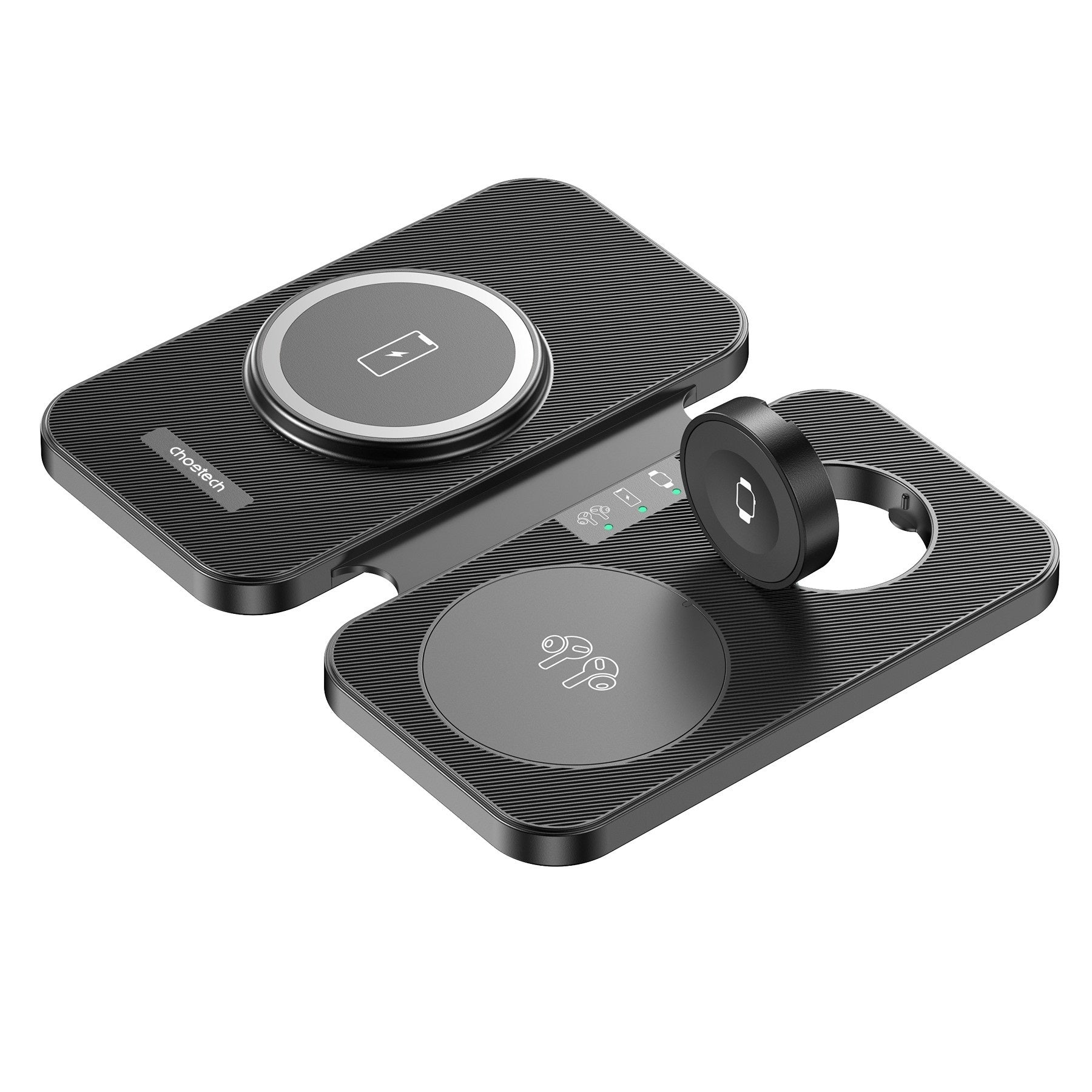 CHOETECH T616 - F - BK 3in1 Magnetic Foldable Wireless Charger Black - NuSea
