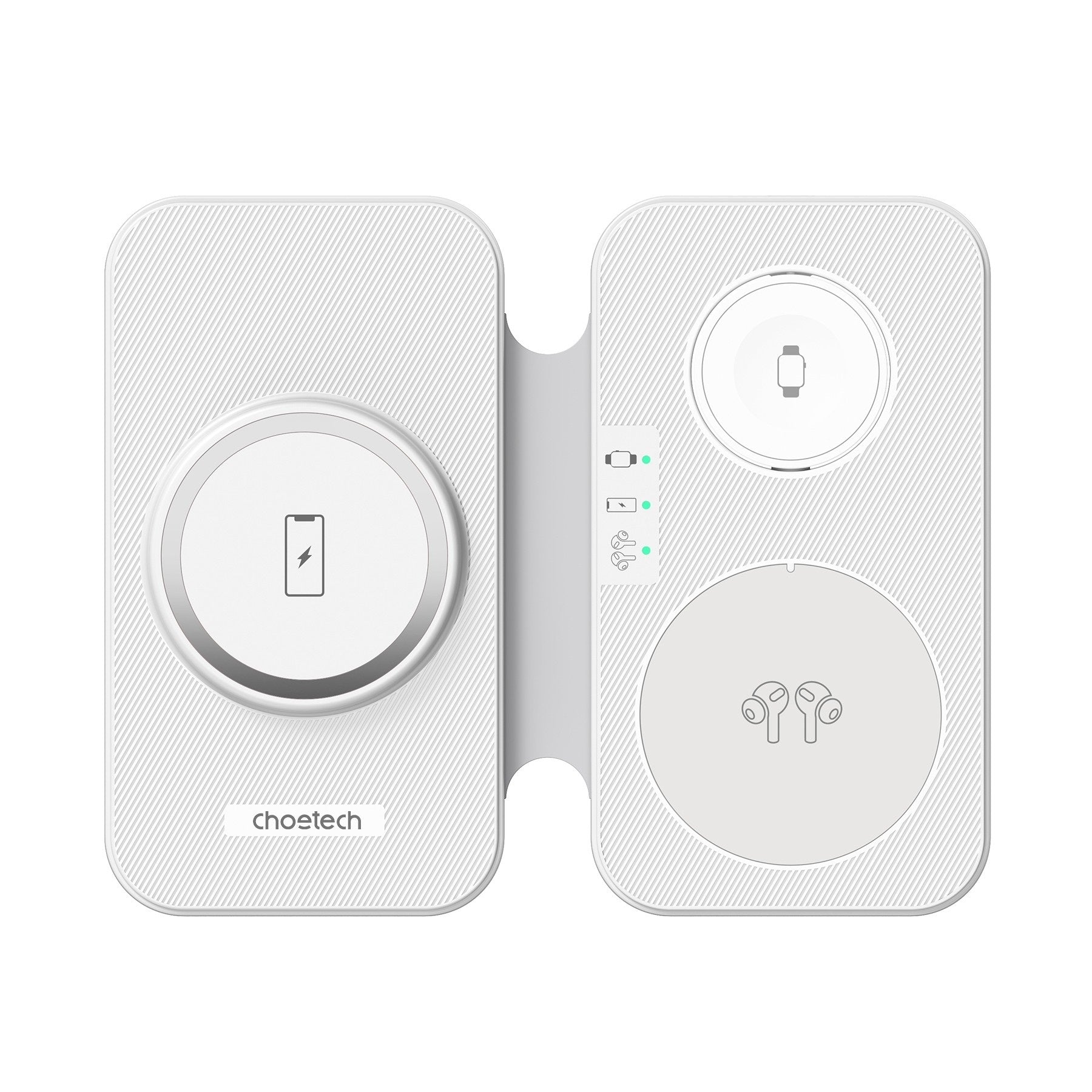CHOETECH T616 - F - WH 3in1 Magnetic Foldable Wireless Charger White - NuSea