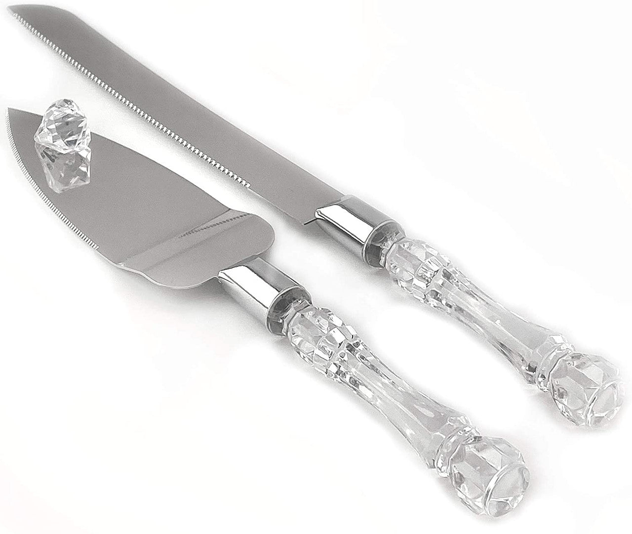 Cutting Cake Knife and Silver Blade Cake Server Set Wedding Anniversary Engagement Birthday Party Gift Boxed - NuSea