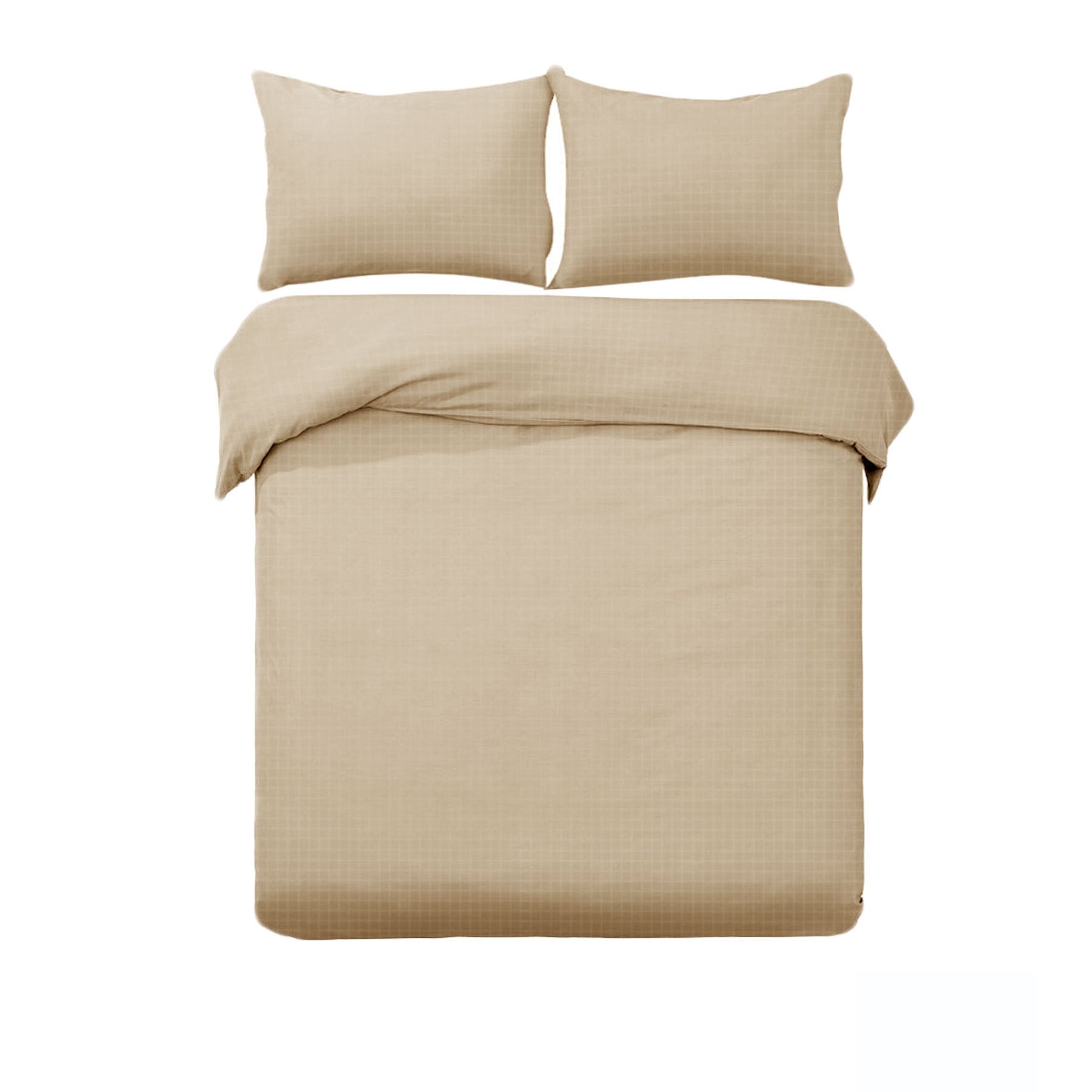 Designer Selection Ascot Embossed Quilt Cover Set Latte Queen - NuSea